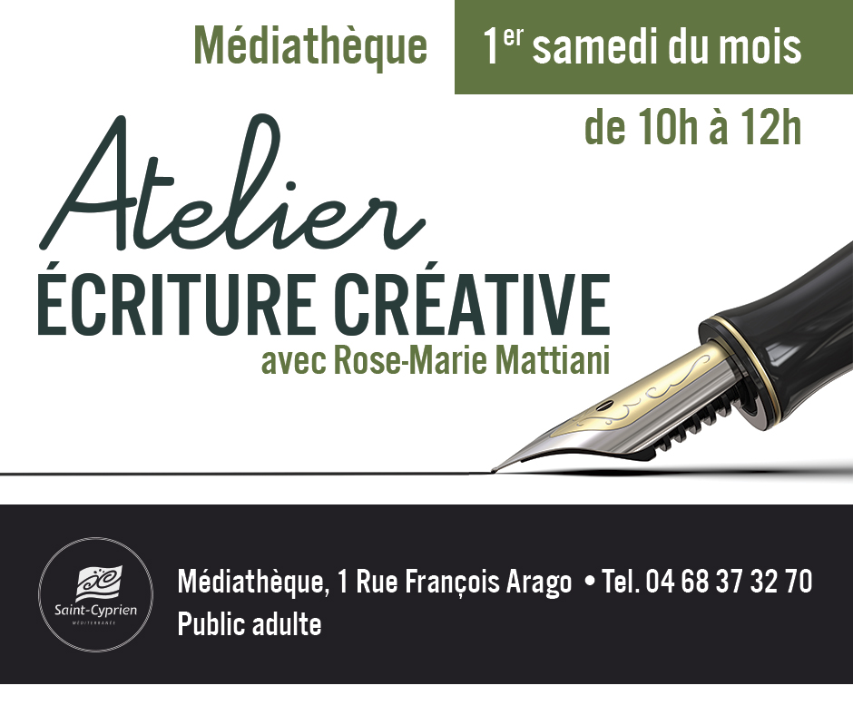 ATELIER D&rsquo;ECRITURE CREATIVE ET LITTERAIRE ANIME PAR ROSE-MARIE