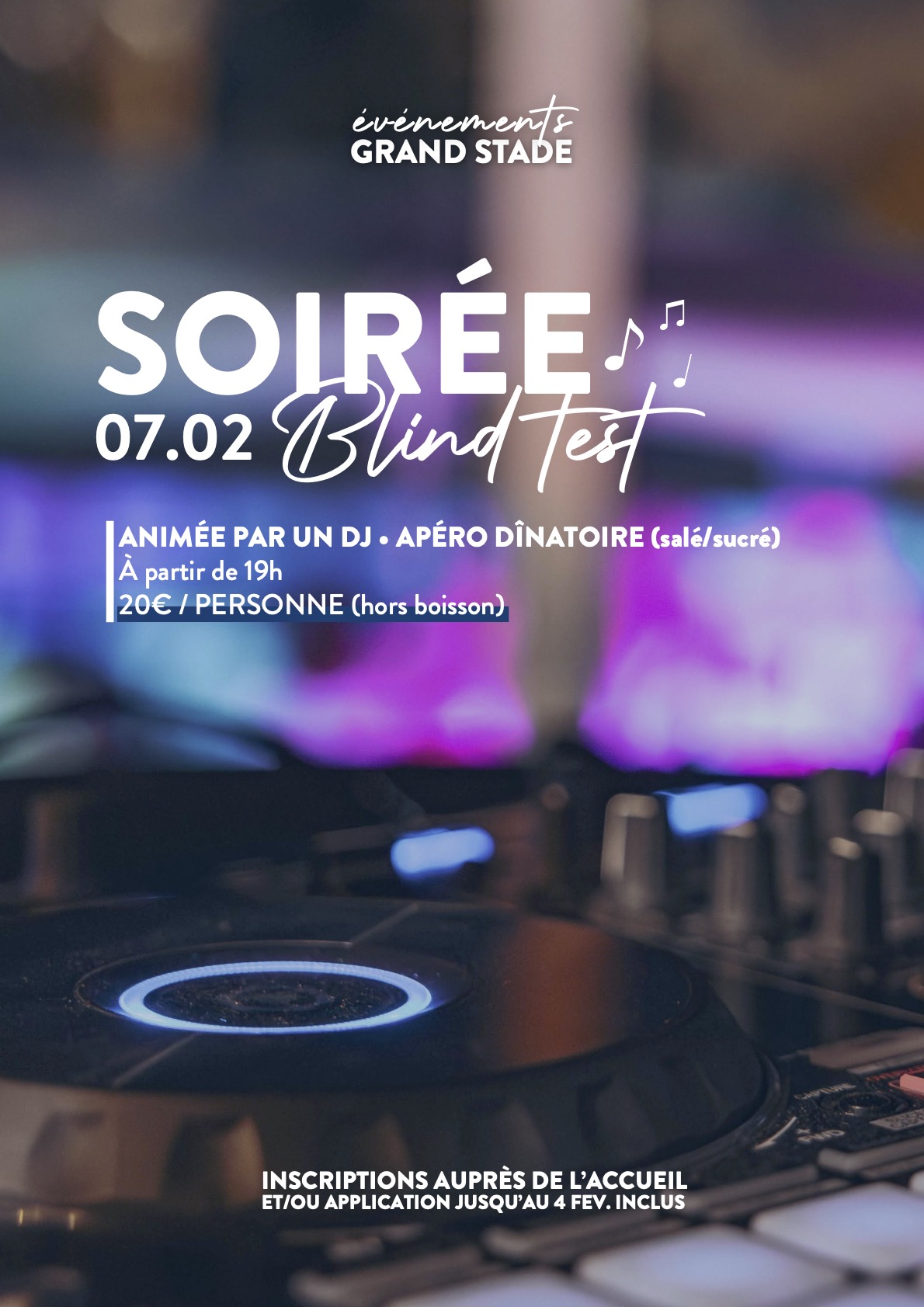 SOIRÉE BLIND TEST GRAND STADE LES CAPELLANS